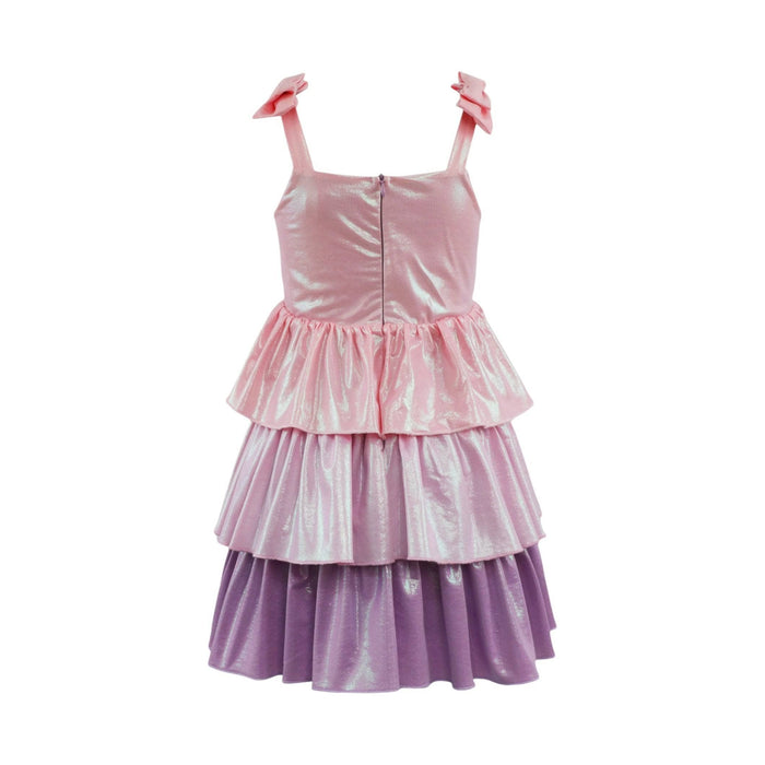 Lola + The Boys Pastel Ombre Shimmer Bow Dress