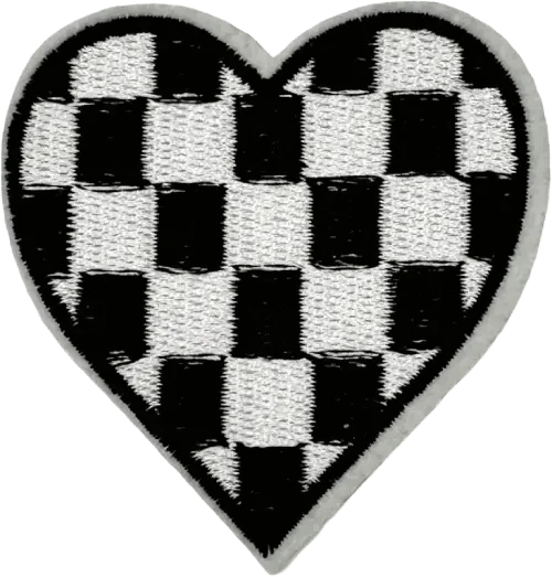 exclude-patch patch Black and White Checkered Heart