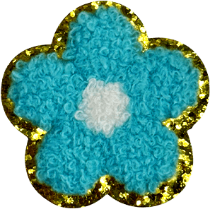 exclude-patch patch Blue Fuzzy Daisy