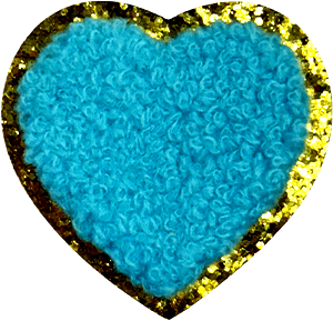 exclude-patch patch Blue Fuzzy Heart