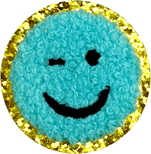 exclude-patch patch Blue Fuzzy Smile