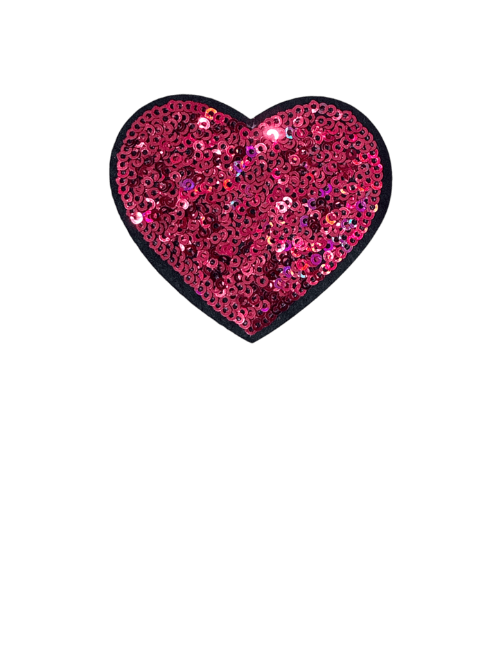 exclude-patch patch Dark Pink Sequin Heart Patch