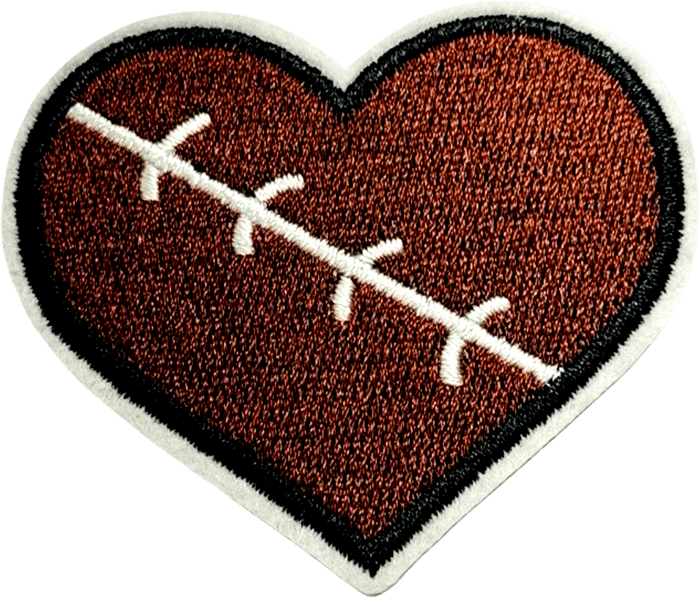 exclude-patch patch Football Heart Stitch
