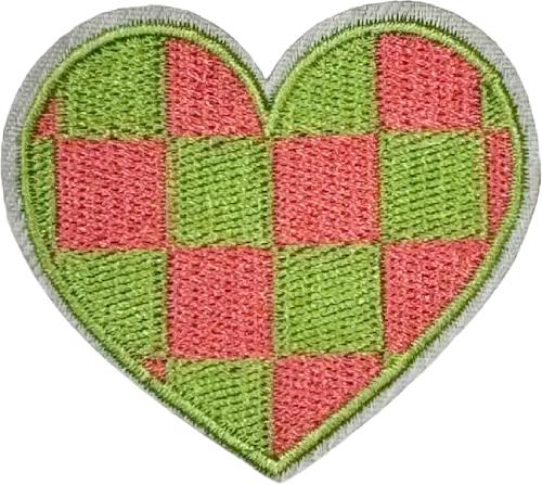 exclude-patch patch Green and Pink Checkered Heart