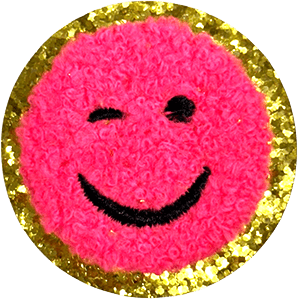 exclude-patch patch Hot Pink Fuzzy Smile
