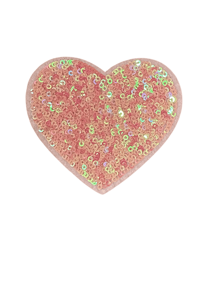 exclude-patch patch Peach Sequin Heart Patch