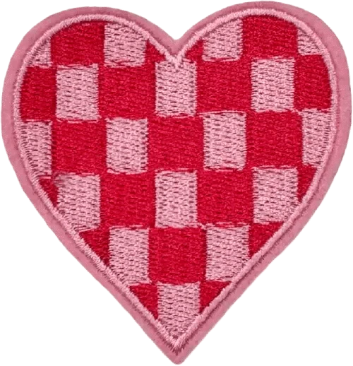 exclude-patch patch Pink and Red Checked Heart