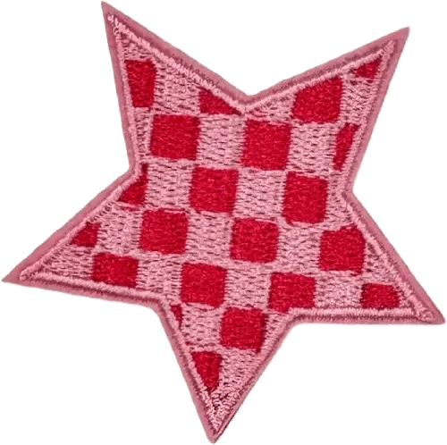 exclude-patch patch Pink and Red Checked Star