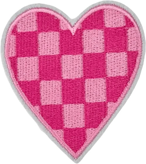 exclude-patch patch Pink Checkered Heart