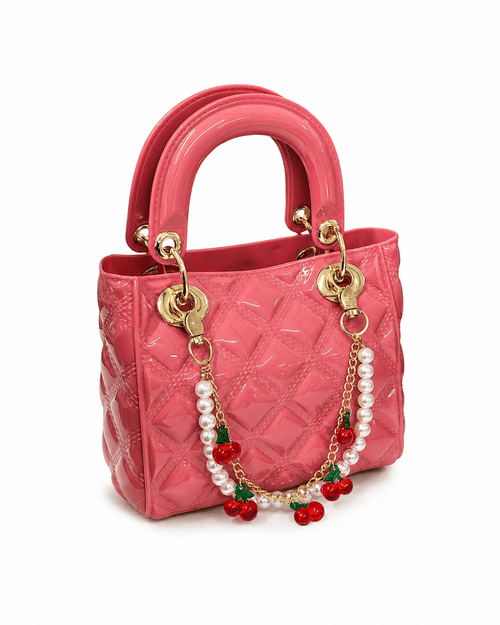 Lola + The Boys Pearl Cherry Quilted Jelly Purse