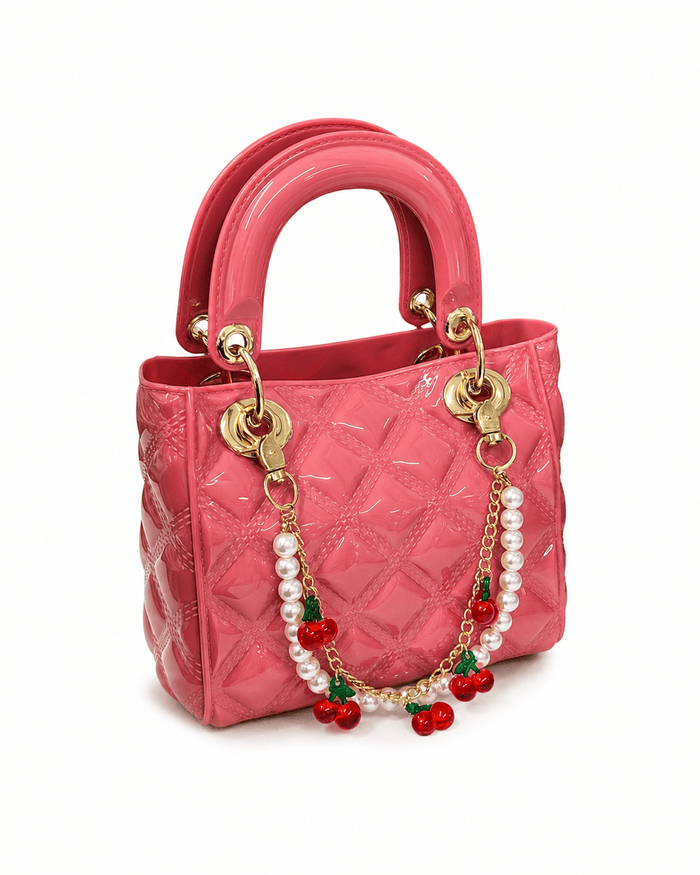 Lola + The Boys Pearl Cherry Quilted Jelly Purse