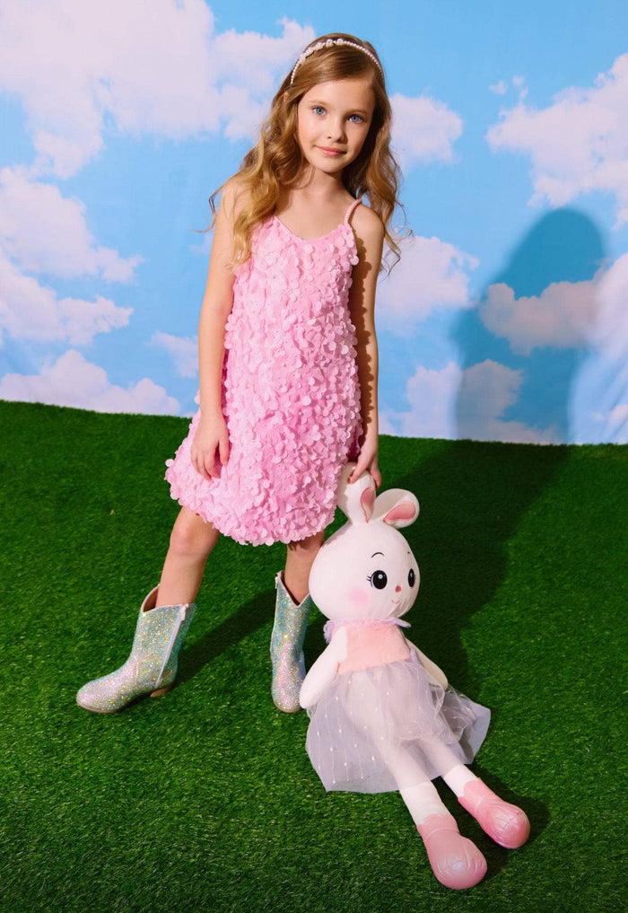 lola-new-arrival Pink 3D Flowers Dress