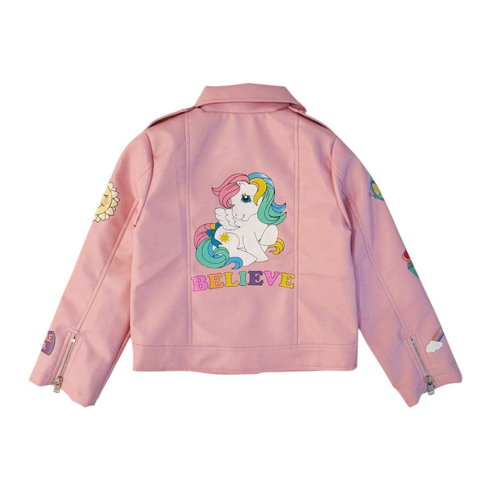 Lola + The Boys Pink Believe Leather Jacket