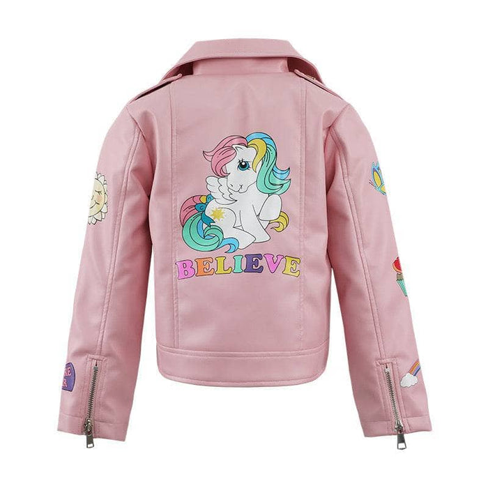 Lola + The Boys Pink Believe Leather Jacket