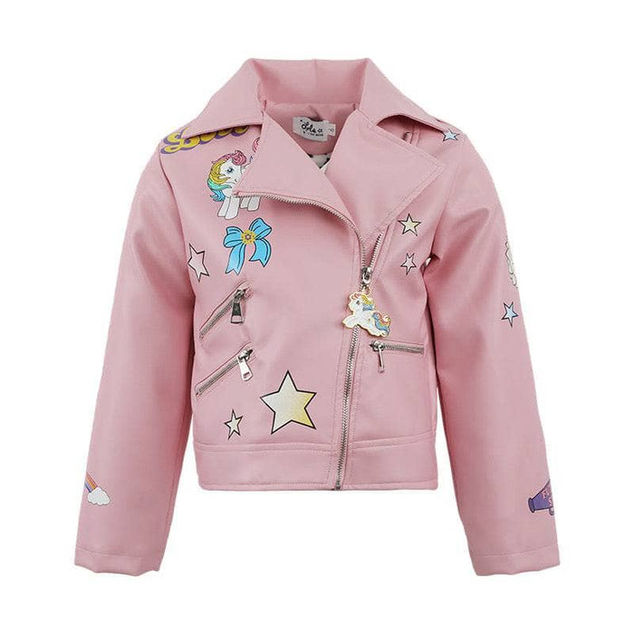 Lola + The Boys Pink Believe Leather Jacket