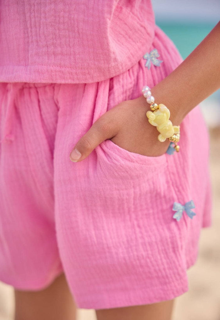 lola-spring Pink Bows Summer Short Set