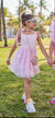 Pink Crystal Pearl Tulle Tank Dress