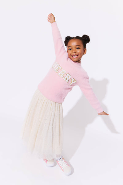 Lola + The Boys Pink Merry Pearl Sweatshirt