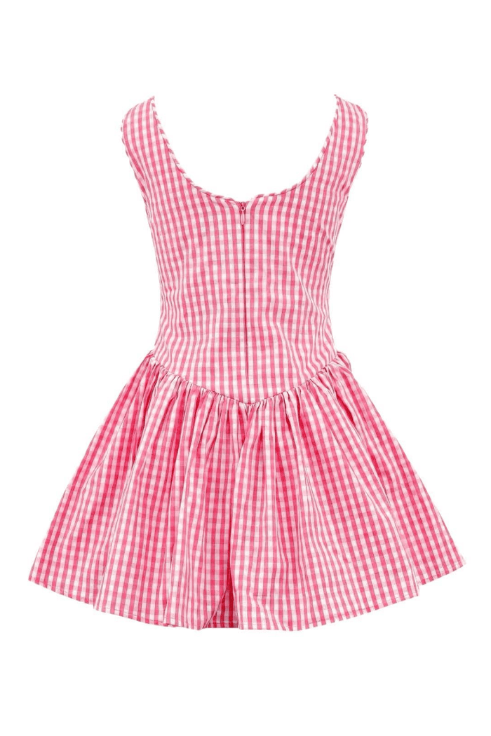 Lola + The Boys Pink Plaid Mini Dress