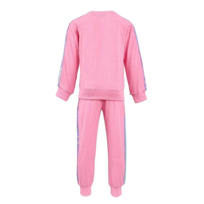 Lola + The Boys Pink Rainbow Sequin Set