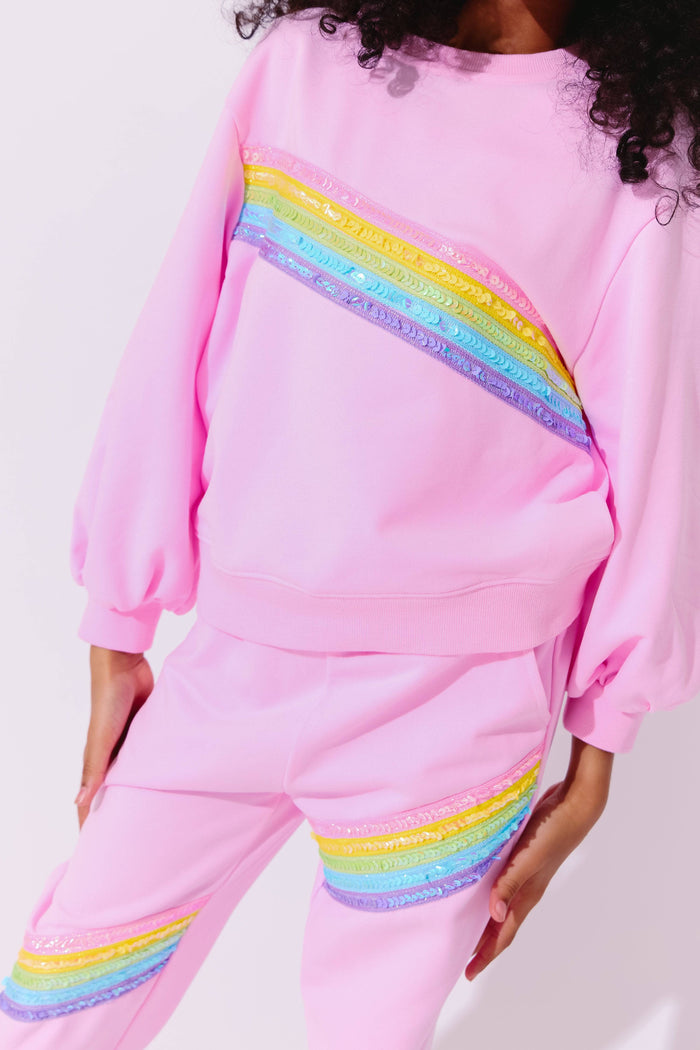 Lola + The Boys 2 Pink Rainbow Stripe Set