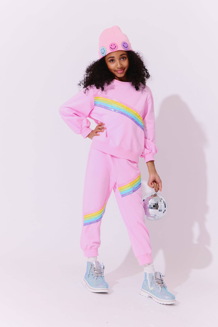 Lola + The Boys Pink Rainbow Stripe Set