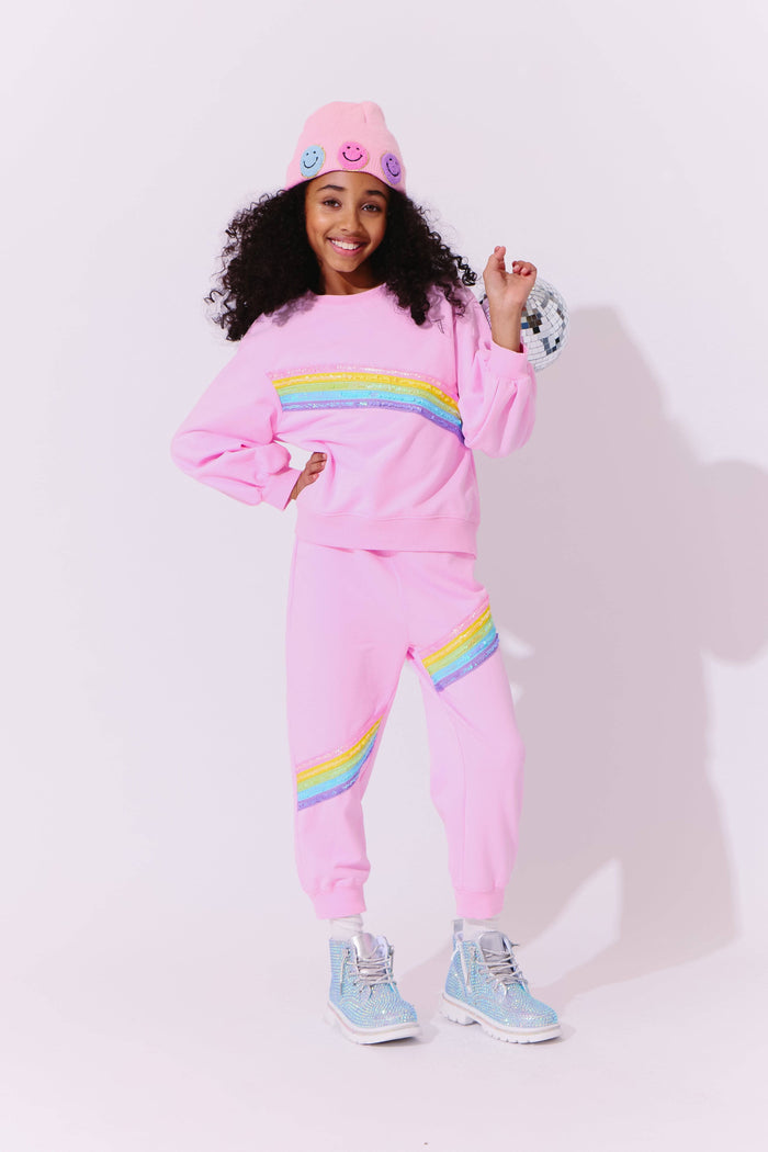 Lola + The Boys Pink Rainbow Stripe Set