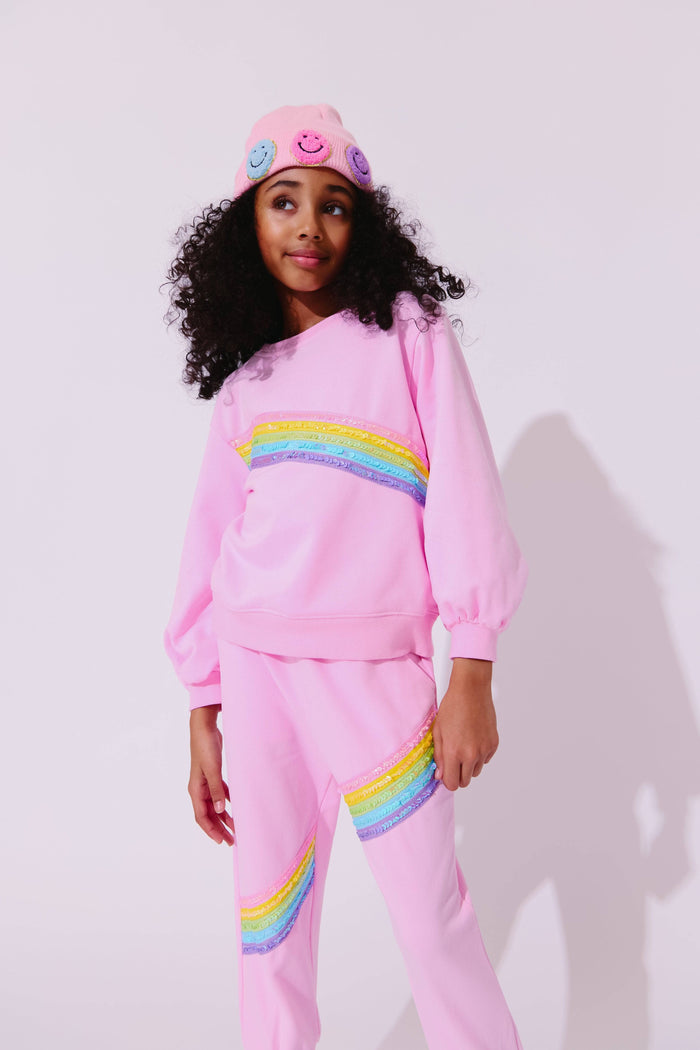 Lola + The Boys Pink Rainbow Stripe Set