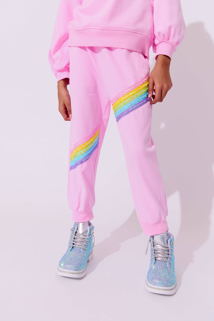 Lola + The Boys Pink Rainbow Stripe Set