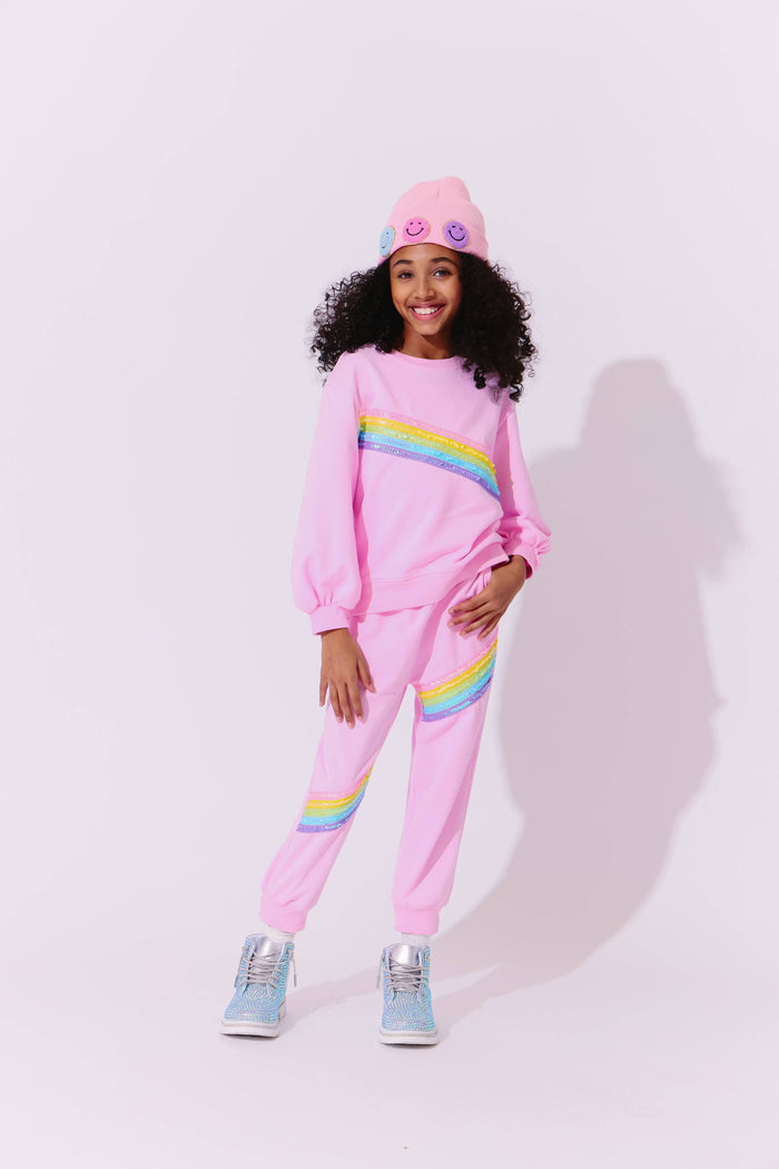 Lola + The Boys Pink Rainbow Stripe Set