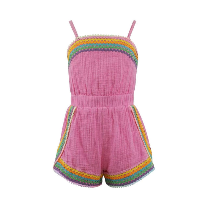 Lola + The Boys Pink Rainbow Summer Romper