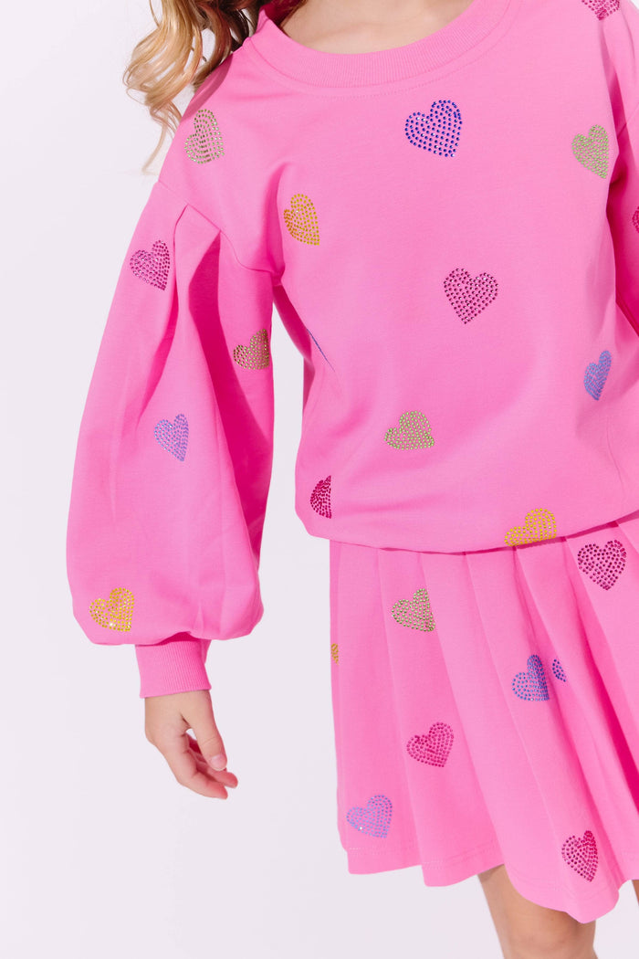 Lola + The Boys Pink Sparkle Hearts Set