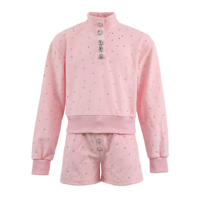 Lola + The Boys Pink Sparkle Short Set
