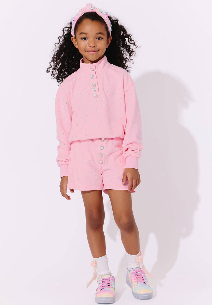 Lola + The Boys Pink Sparkle Short Set