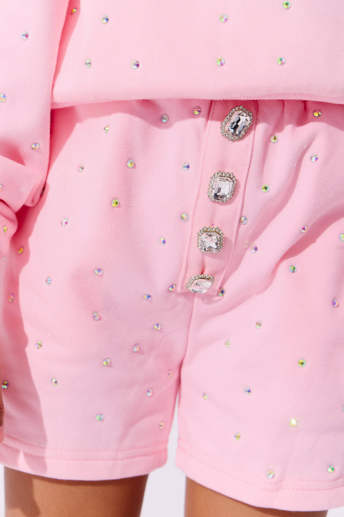 Lola + The Boys Pink Sparkle Short Set