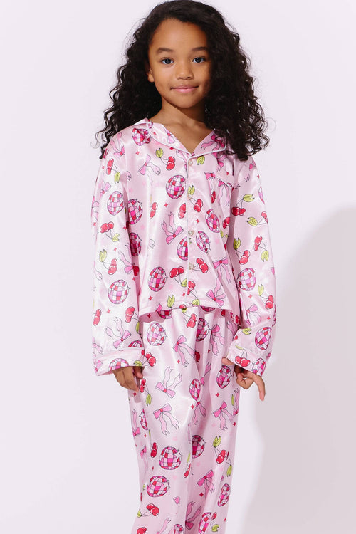 Lola + The Boys Pinky Disco Silk Set
