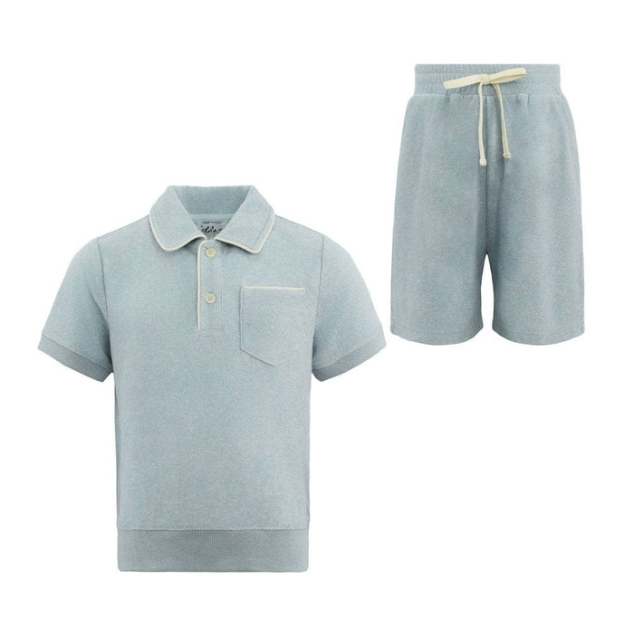 Lola + The Boys Powder Blue Super Soft Polo Set