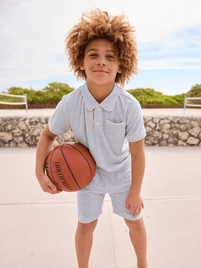 Lola + The Boys Powder Blue Super Soft Polo Set