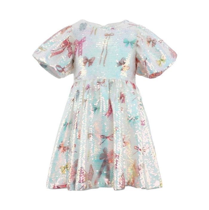 Lola + The Boys 2 Pretty Bows Sequin Dress