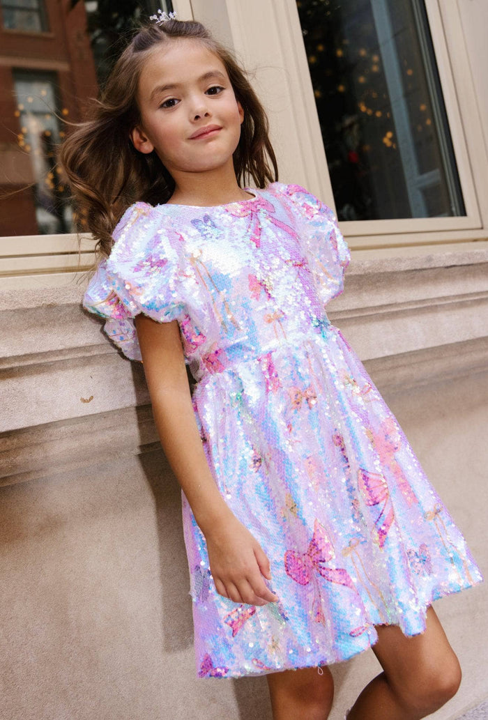 Lola + The Boys Pretty Bows Sequin Dress