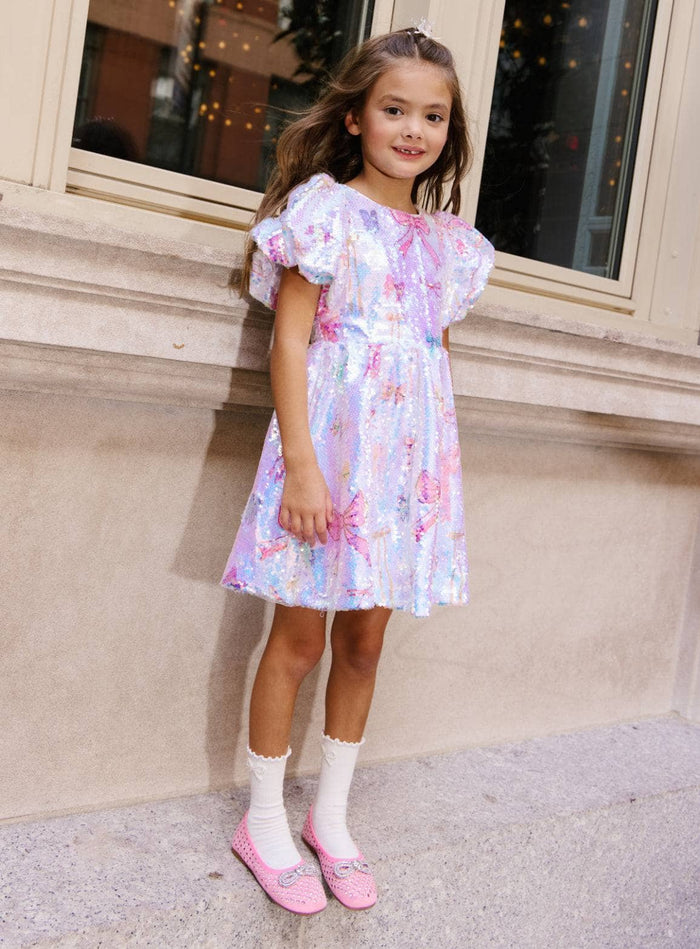 Lola + The Boys Pretty Bows Sequin Dress