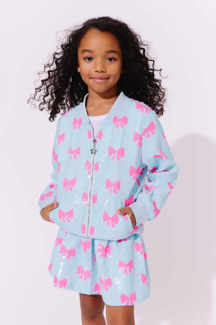 Lola + The Boys Pretty in Bows Sequin Skirt