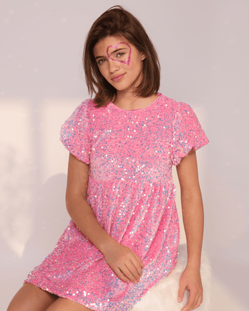 Lola + The Boys Pretty in Pink Sequin Dress