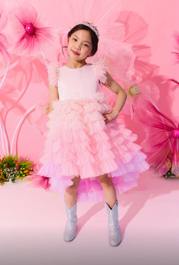 Lola + The Boys Princess Feather Tulle Dress