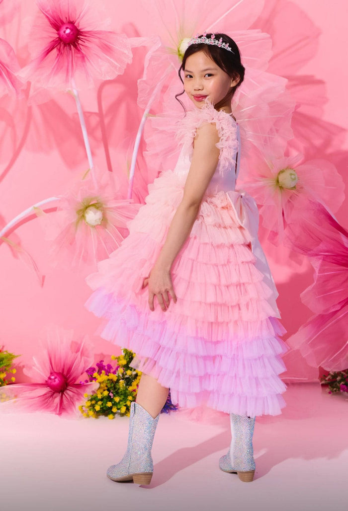 Lola + The Boys Princess Feather Tulle Dress
