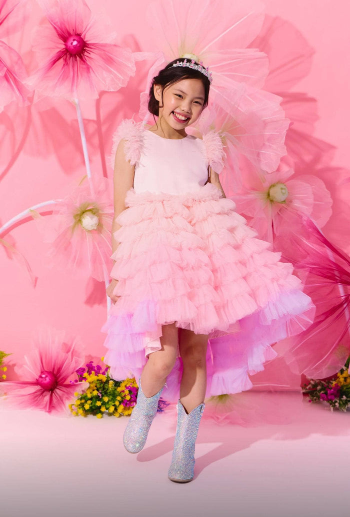 Lola + The Boys Princess Feather Tulle Dress