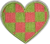 Green and Pink Checkered Heart