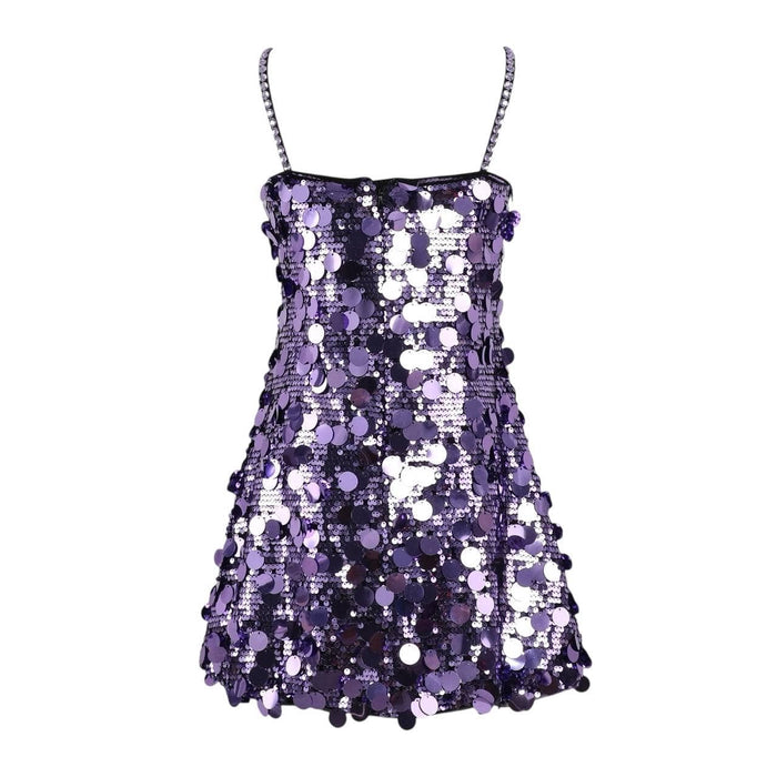 Lola + The Boys Purple Stardust Paillette Dress