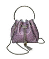 Lola + The Boys purse Purple Rhinestone Bucket Handbag