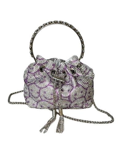 Lola + The Boys purse Lavender Smile Rhinestone Bucket Handbag